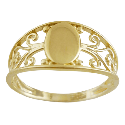 Vintage Engravable Gold Ring - 18k, 14k, 10k - TurkishBling