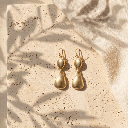 Pebble Double Drop Earrings