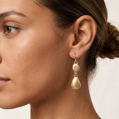Pebble Double Drop Earrings