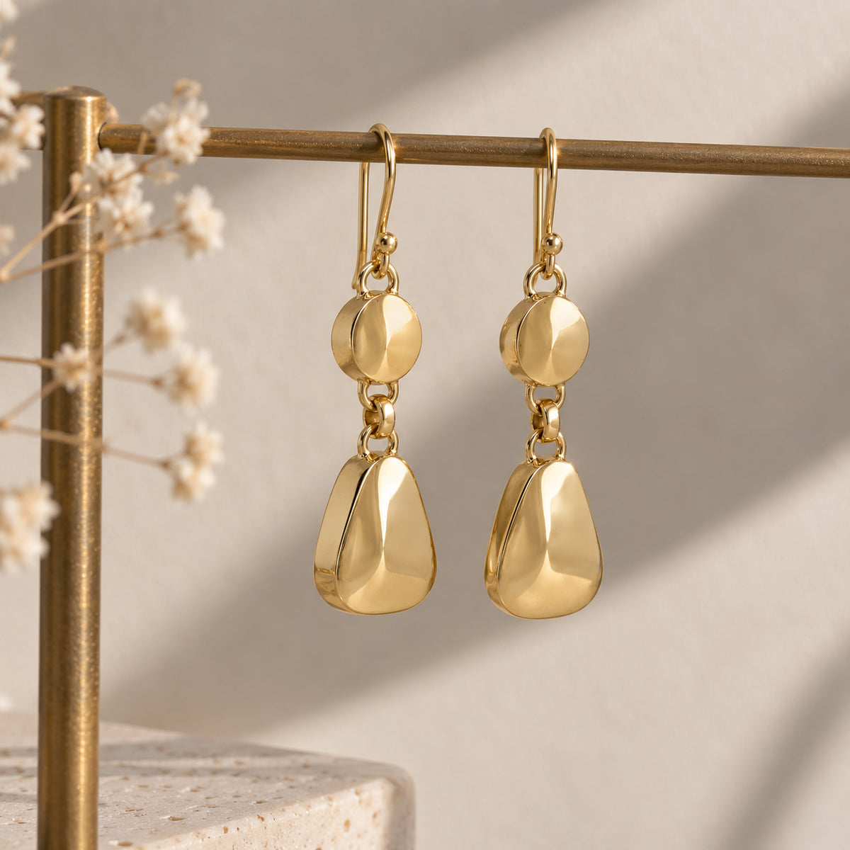 Pebble Double Drop Earrings