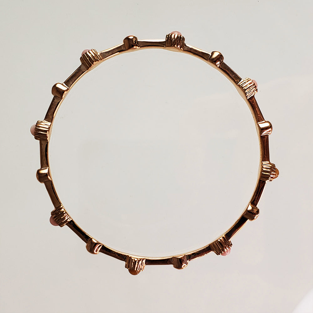 Bracelet with Moonstone and Modern Lines Gold Plated