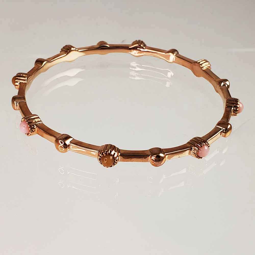 Bracelet with Moonstone and Modern Lines Gold Plated