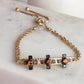 Cross Gold Gemstone Adjustable Bracelet