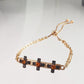 Cross Gold Gemstone Adjustable Bracelet