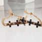 Cross Gold Gemstone Adjustable Bracelet