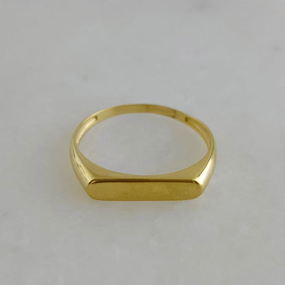 Engravable Minimalist Gold Ring - 10k,14k,18k - TurkishBling