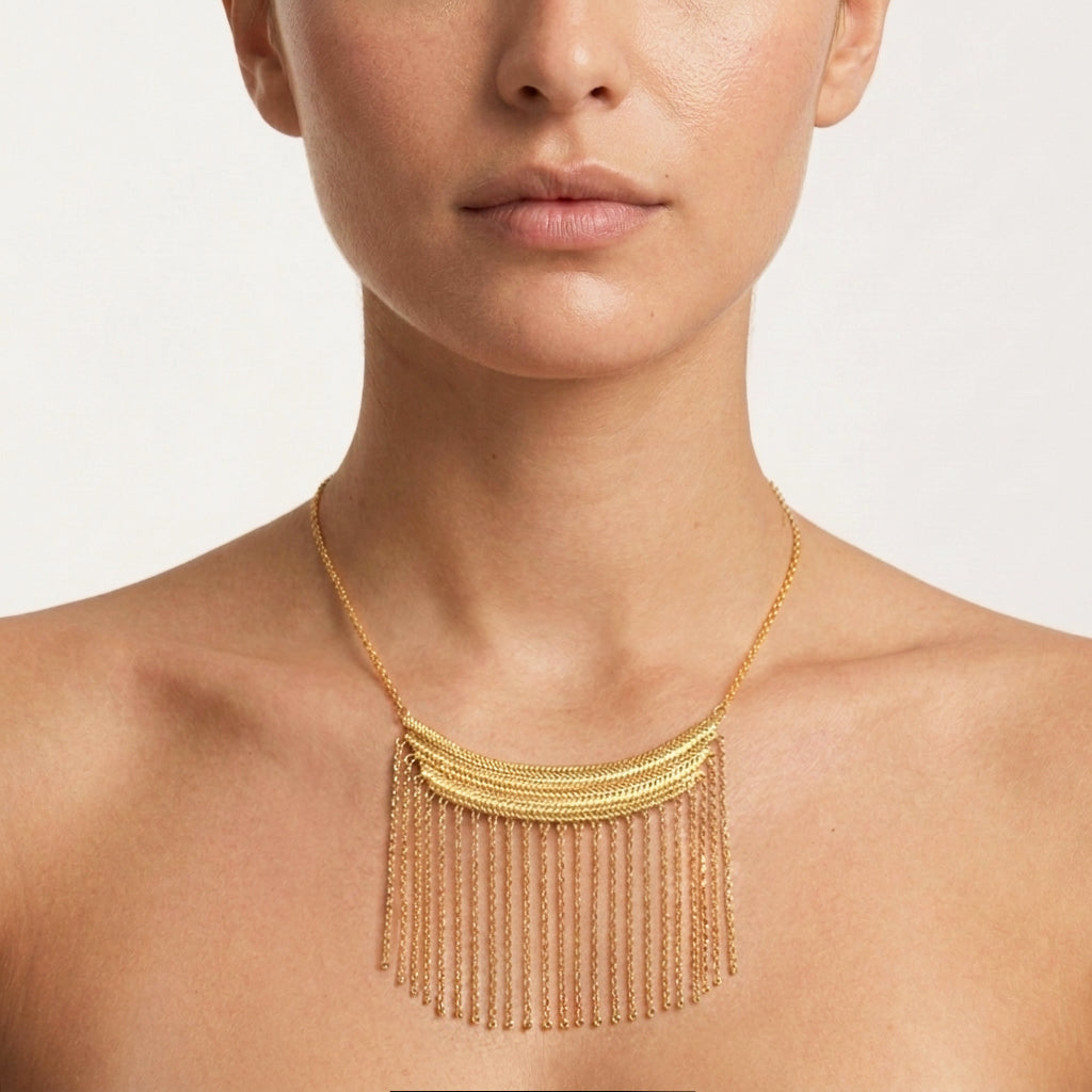 Cleopatra Collection Fringe Chain Necklace