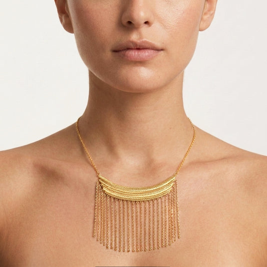 Cleopatra Collection Fringe Chain Necklace