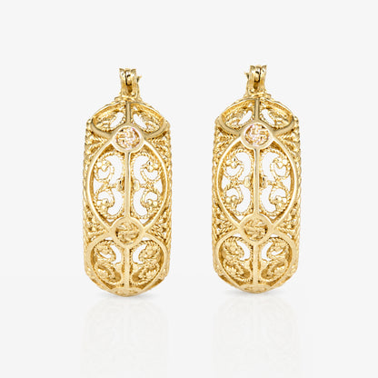 Filigree Hoop Earrings – Intricate Gold Statement Hoops