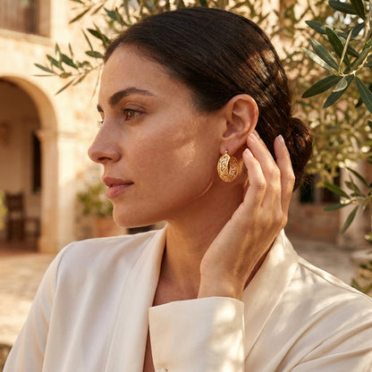 Filigree Hoop Earrings – Intricate Gold Statement Hoops