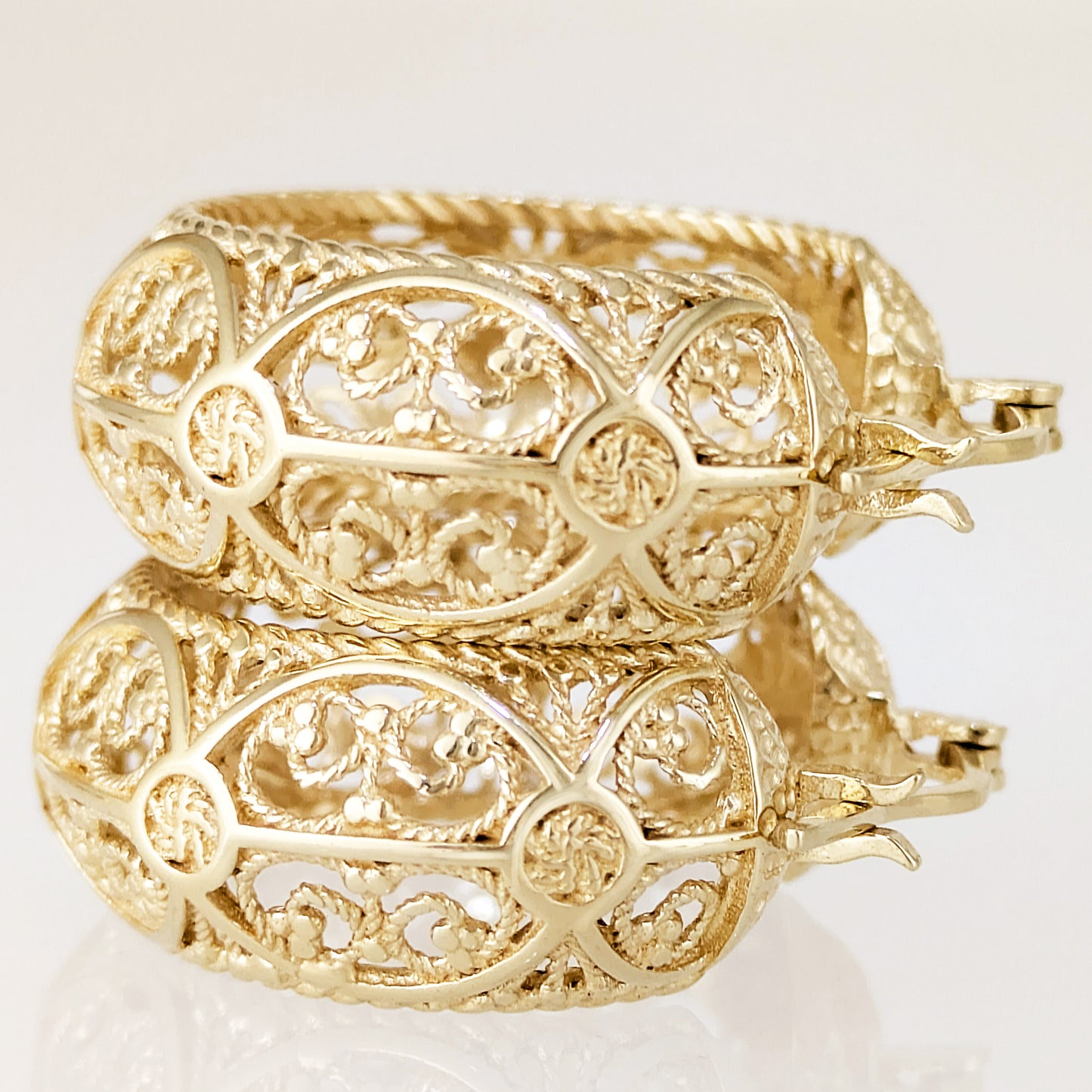 Filigree Hoop Earrings – Intricate Gold Statement Hoops