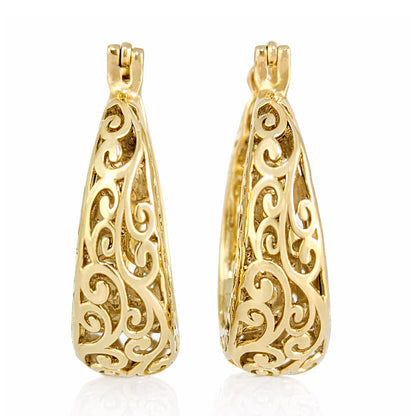 Graduated Scrollwork Hoop Earrings