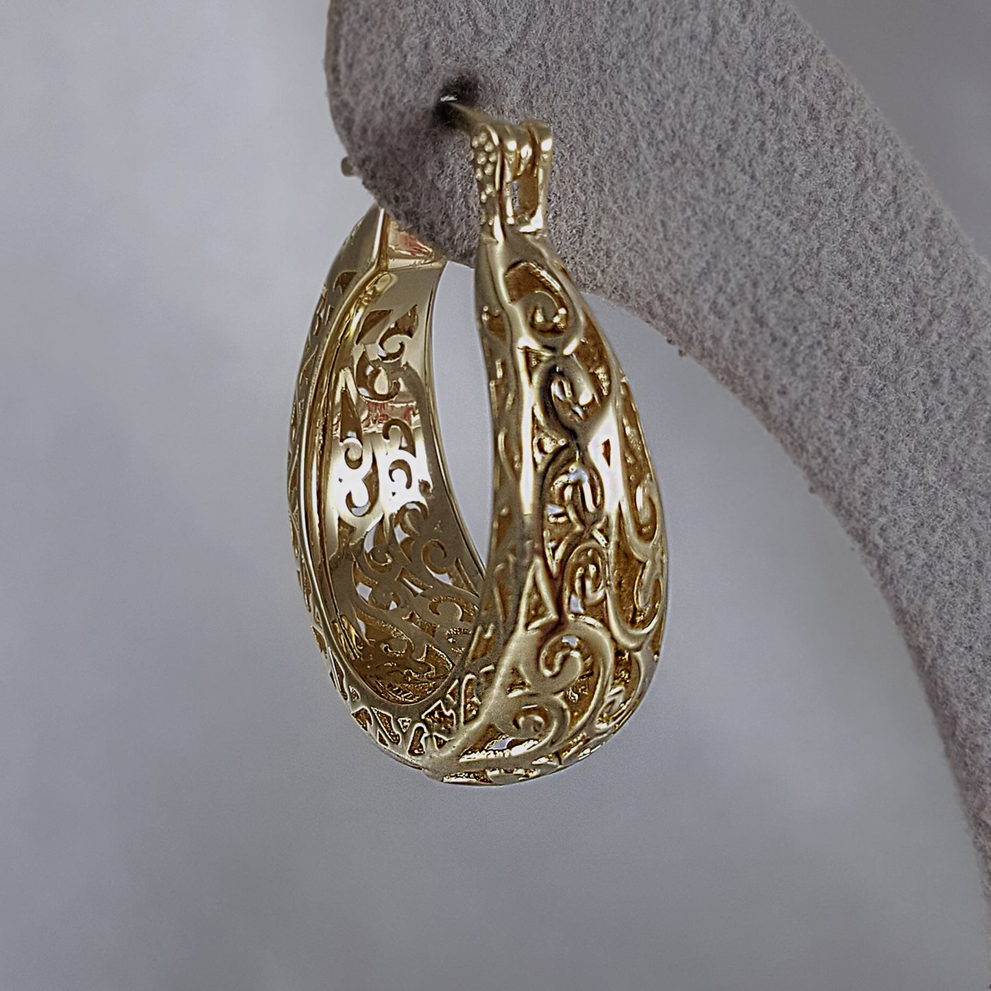 Graduated Scrollwork Hoop Earrings