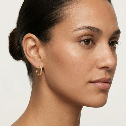 Petite Hoop Earrings with Swirl Filigree Design