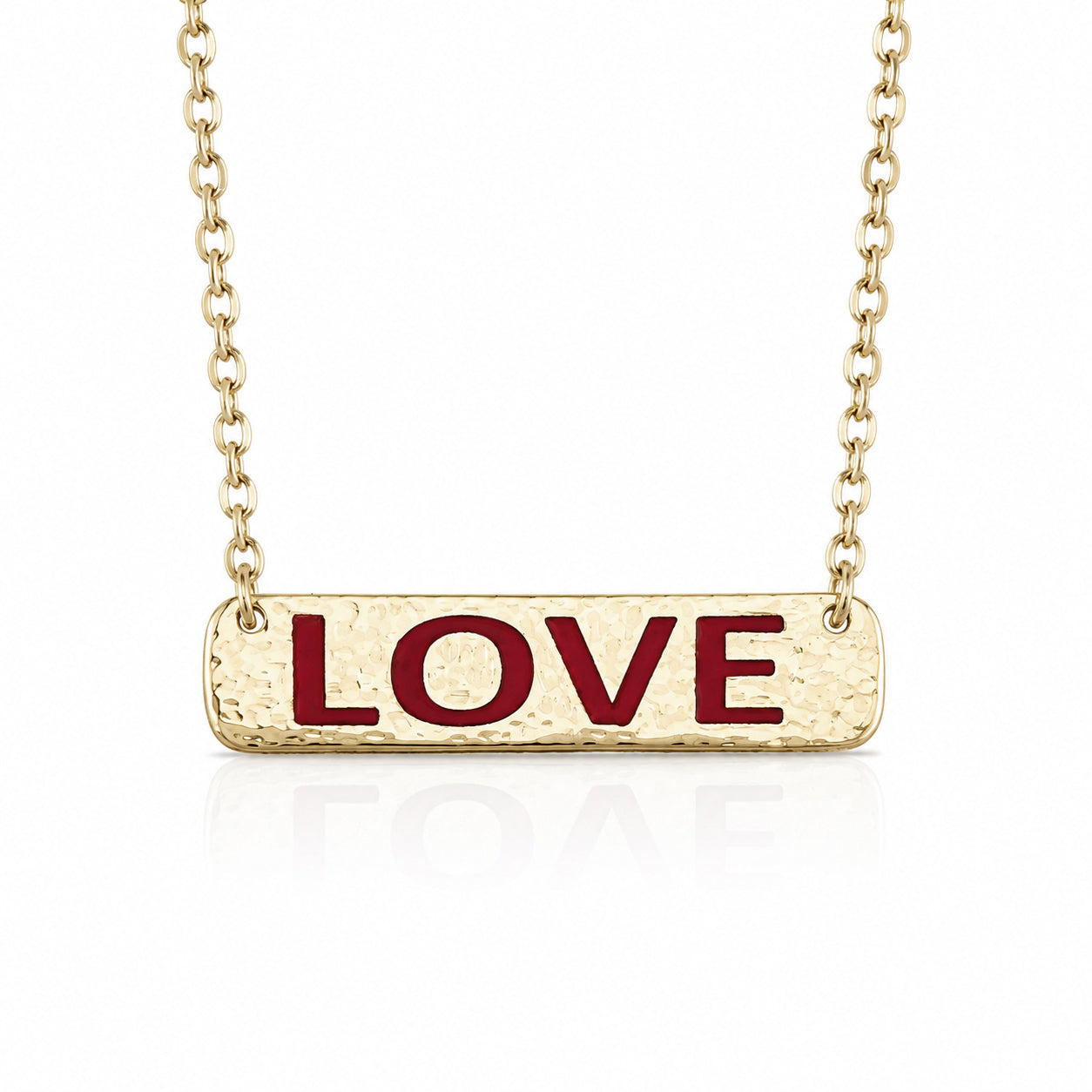Faith Love Hope Enamel Bar Necklace