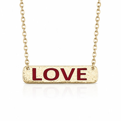 Faith Love Hope Enamel Bar Necklace