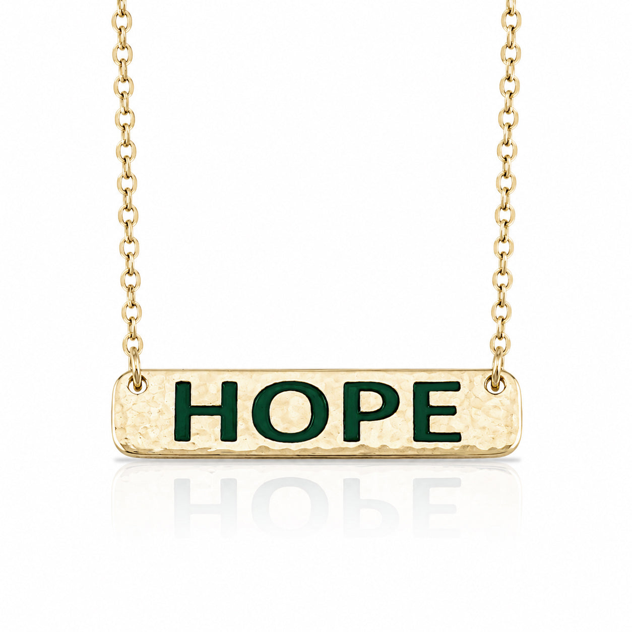 Faith Love Hope Enamel Bar Necklace
