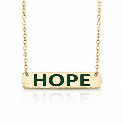 Faith Love Hope Enamel Bar Necklace
