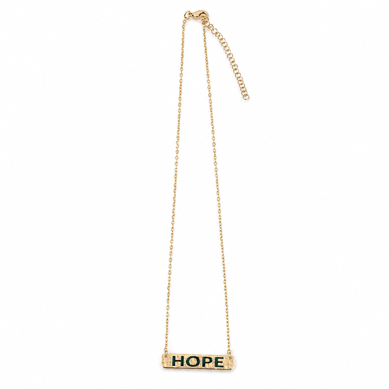 Faith Love Hope Enamel Bar Necklace