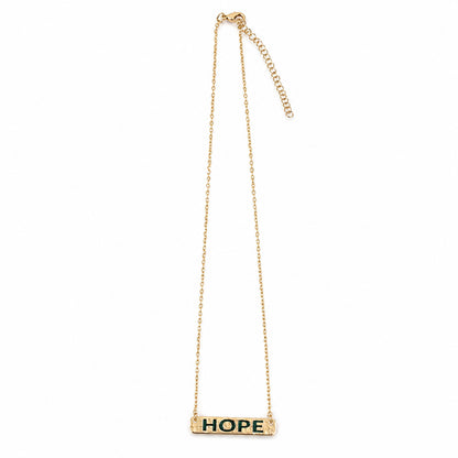 Faith Love Hope Enamel Bar Necklace