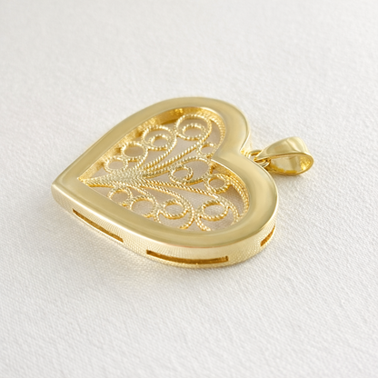 Filigree Heart  Pendant Necklace