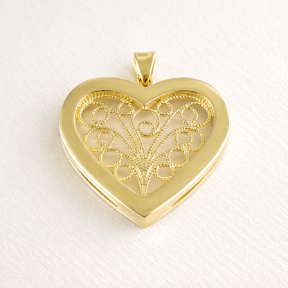 Filigree Heart  Pendant Necklace