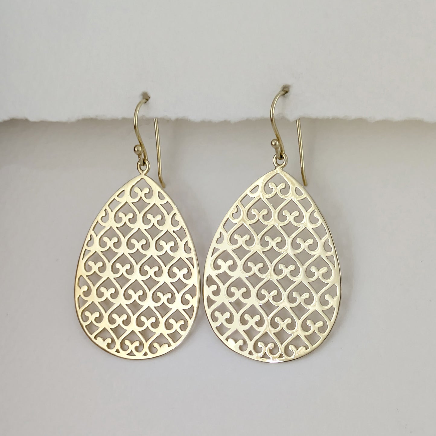 Textured Teardrop Drop Earrings