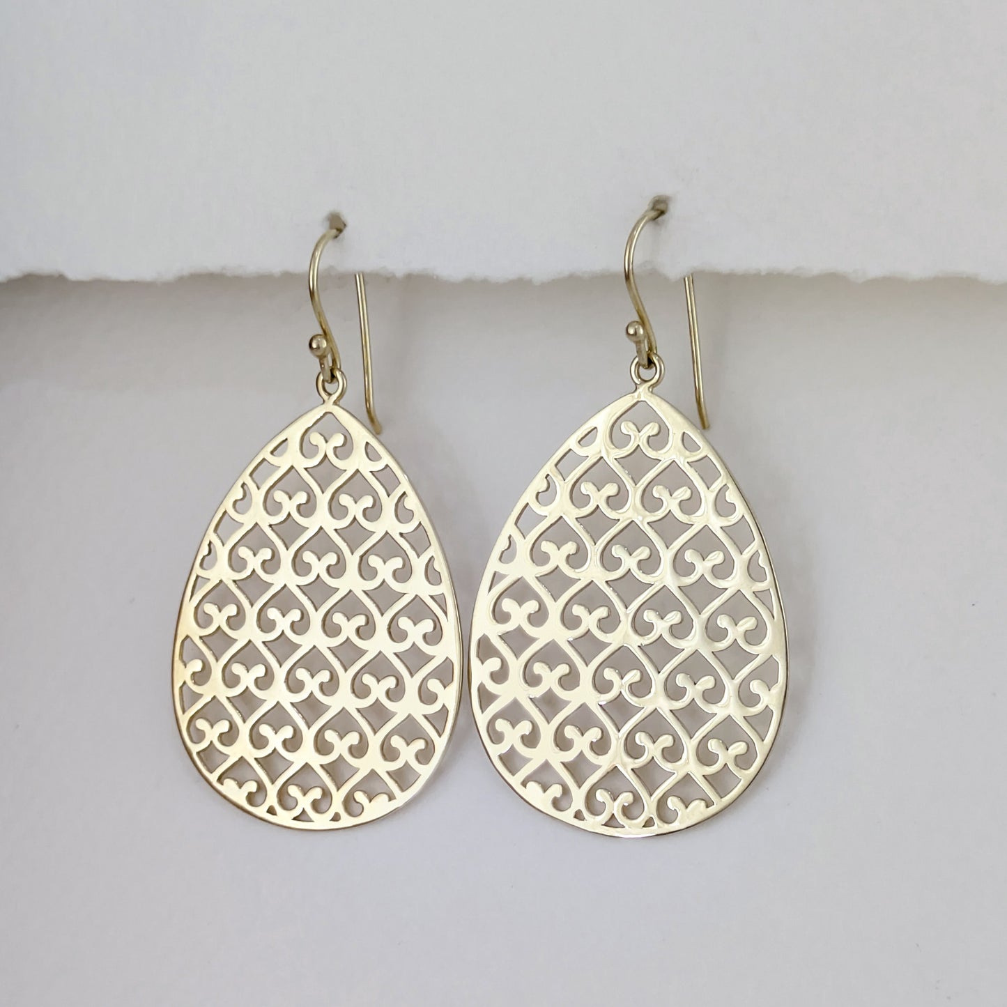 Textured Teardrop Drop Earrings