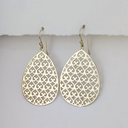 Textured Teardrop Drop Earrings