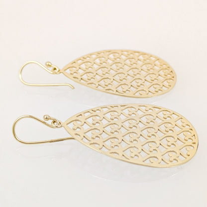 Textured Teardrop Drop Earrings