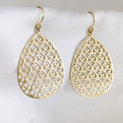 Textured Teardrop Drop Earrings