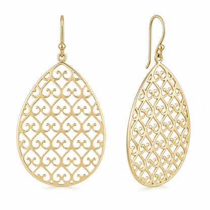 Textured Teardrop Drop Earrings