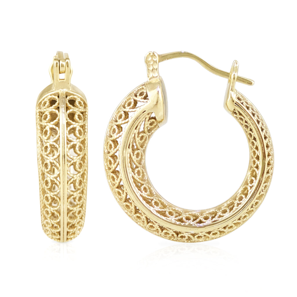 Graduated Filigree Hoop Earrings