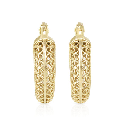 Graduated Filigree Hoop Earrings