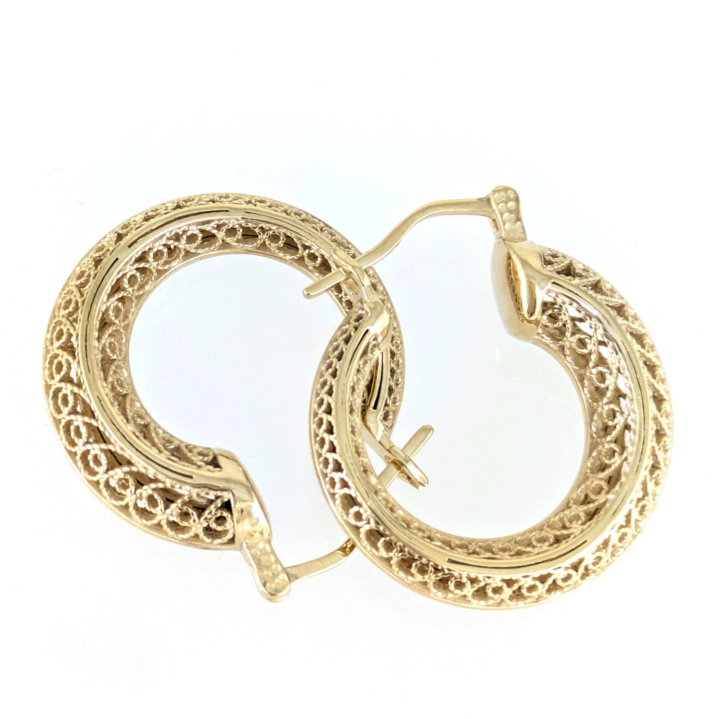 Graduated Filigree Hoop Earrings