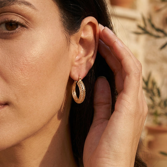 Graduated Filigree Hoop Earrings