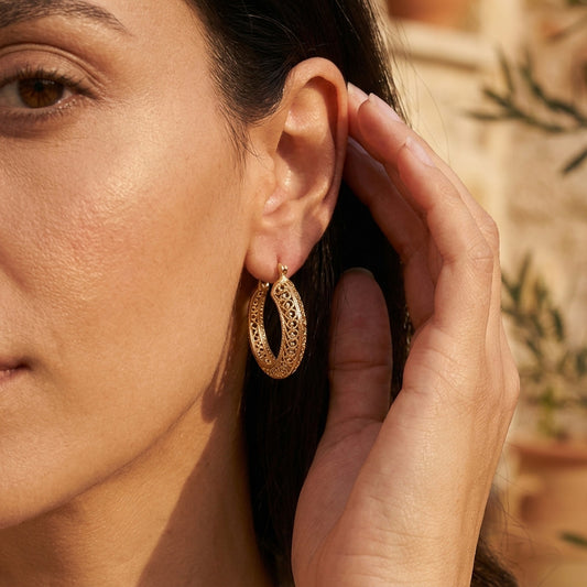 Graduated Filigree Hoop Earrings