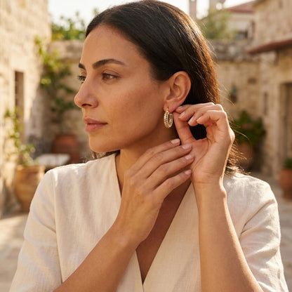 Stunning Gold Filigree Hoops – Artisan Handcrafted Small Hoops, 1-Inch Vintage-Inspired Jewelry