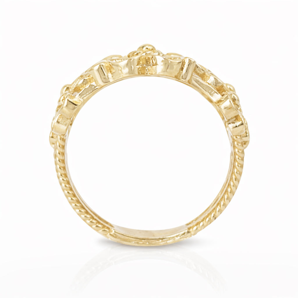 18K Gold Plated Floral Scrollwork Filigree Ring