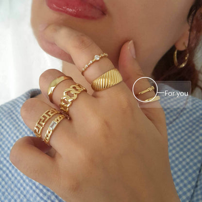 Minimalist Braid Gold Ring - 10k,14k,18k - TurkishBling