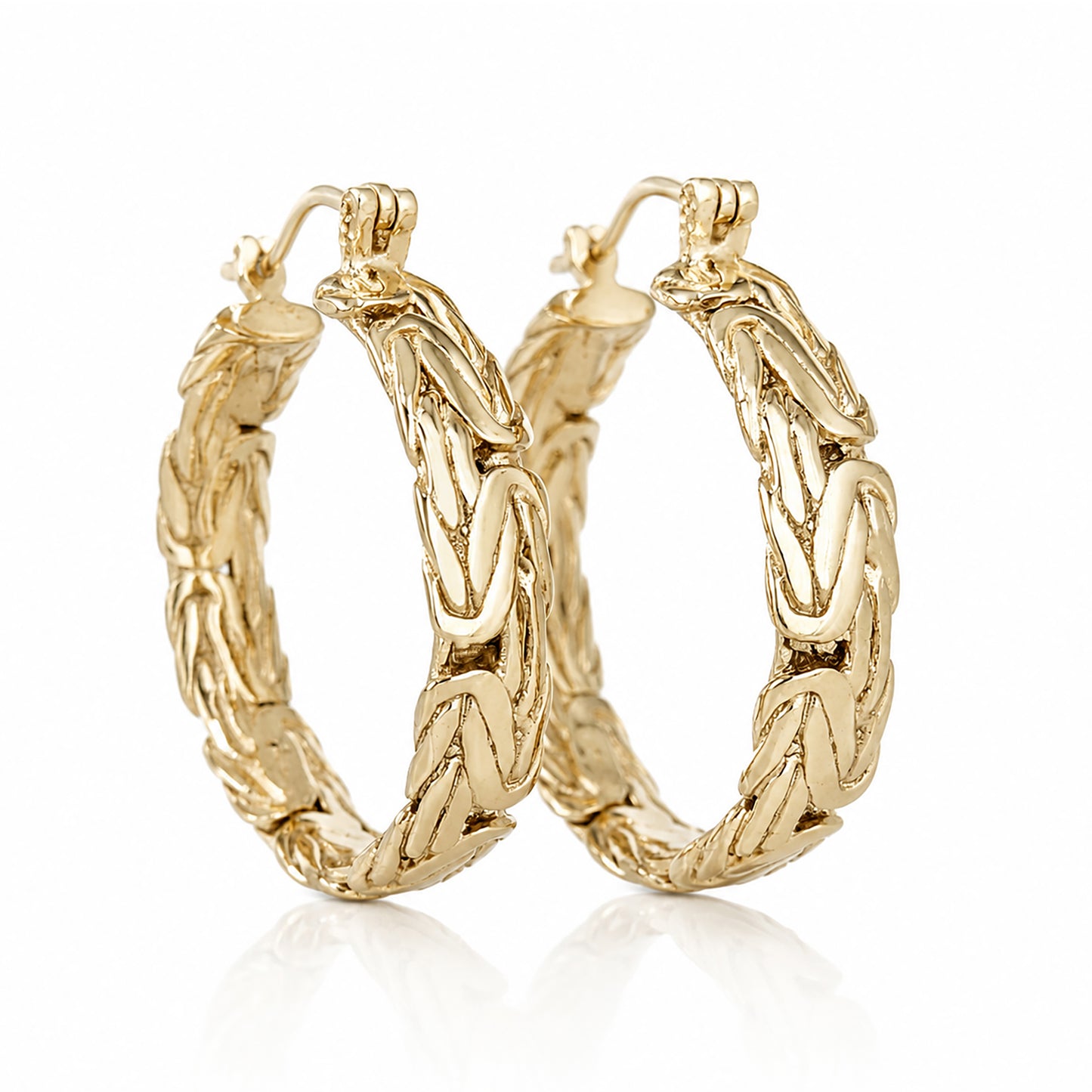 Byzantine Hoop Earrings with Woven Detail