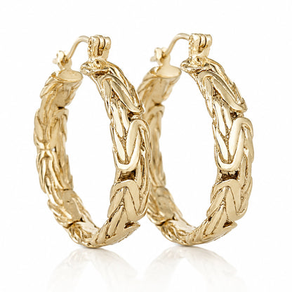 Byzantine Hoop Earrings with Woven Detail
