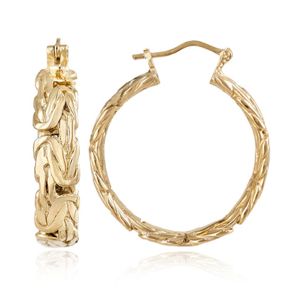 Byzantine Hoop Earrings with Woven Detail