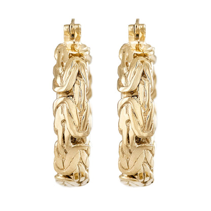 Byzantine Hoop Earrings with Woven Detail