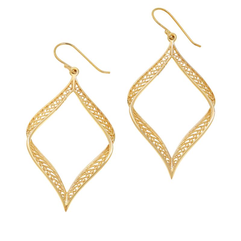 Gold Ribbon Filigree Earrings