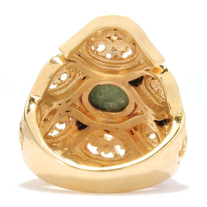 Filigree Ring with Ruby Zoisite or Amethyst – Bold Gold Statement Ring with 6mm Gemstone - TurkishBling