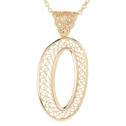 Filigree Bold Initial Pendant with Chain - TurkishBling