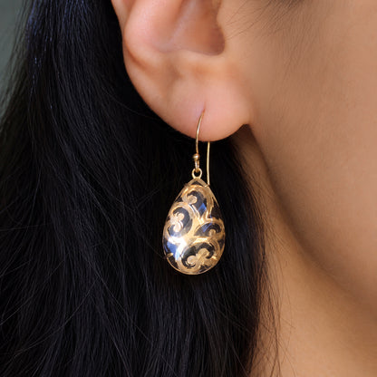 Crystal Quartz Teardrop Earrings – Handcrafted Openwork Design