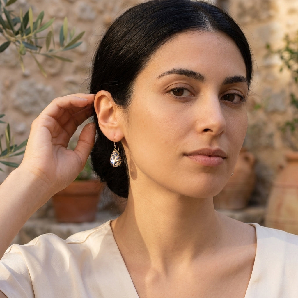 Crystal Quartz Teardrop Earrings – Handcrafted Openwork Design