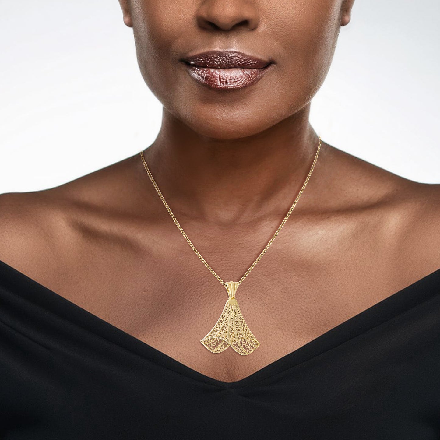 Scrollwork Fan Filigree Sufi DancerSufi Dancer Reversible Pendant